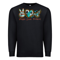 Black peace love freebird Premium Sweatshirt - texasbilliewilder