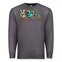 Charcoal Heather peace love freebird Premium Sweatshirt - texasbilliewilder
