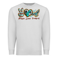 Dove Grey peace love freebird Premium Sweatshirt - texasbilliewilder