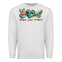 Oatmeal Heather peace love freebird Premium Sweatshirt - texasbilliewilder
