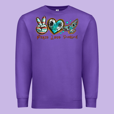 Premium Sweatshirt peace love freebird