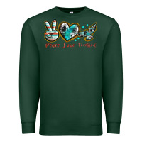 Sports Green peace love freebird Premium Sweatshirt - texasbilliewilder
