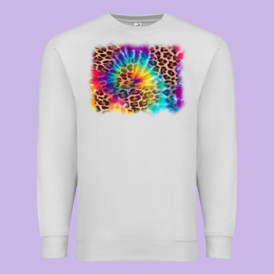 Leopard Tie Dye Background Premium Sweatshirt Designed By Zillion Design Studio
