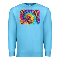 Ocean Blue leopard tie dye background Premium Sweatshirt - Zillion Design Studio