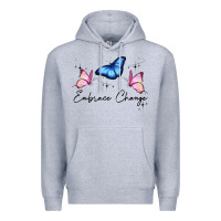 Heather Grey embrace change Premium Hoodie - JahusDesignShop