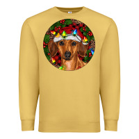 Antique Gold Christmas Dachshund Premium Sweatshirt - RanaPortraitStore