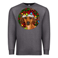 Charcoal Heather Christmas Dachshund Premium Sweatshirt - RanaPortraitStore