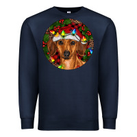 Navy Christmas Dachshund Premium Sweatshirt - RanaPortraitStore