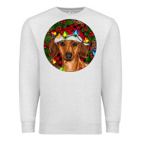Oatmeal Heather Christmas Dachshund Premium Sweatshirt - RanaPortraitStore