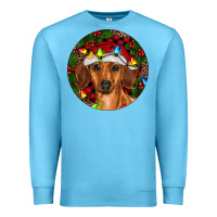 Ocean Blue Christmas Dachshund Premium Sweatshirt - RanaPortraitStore