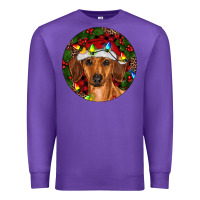 Purple Christmas Dachshund Premium Sweatshirt - RanaPortraitStore