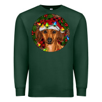Sports Green Christmas Dachshund Premium Sweatshirt - RanaPortraitStore