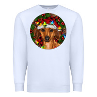 White Christmas Dachshund Premium Sweatshirt - RanaPortraitStore
