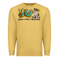 Antique Gold peace love st. bernard Premium Sweatshirt - texasbilliewilder