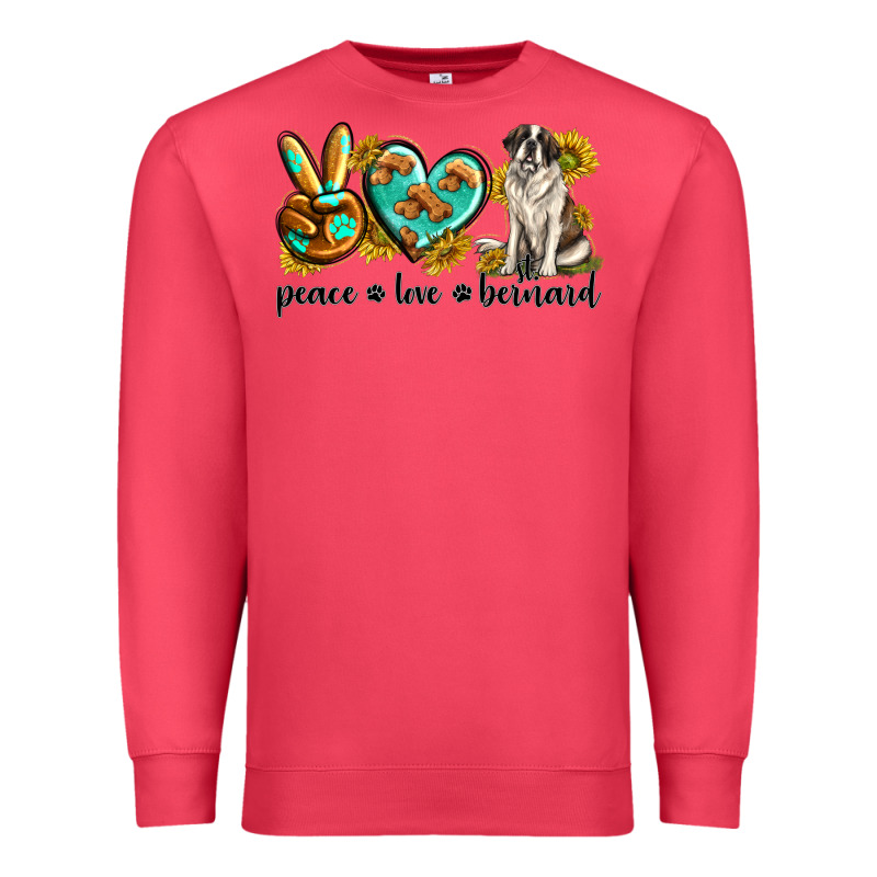 Peace Love St. Bernard Premium Sweatshirt by texasbilliewilder | Teevron