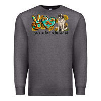 Charcoal Heather peace love st. bernard Premium Sweatshirt - texasbilliewilder