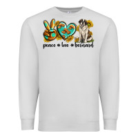 Dove Grey peace love st. bernard Premium Sweatshirt - texasbilliewilder
