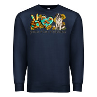 Navy peace love st. bernard Premium Sweatshirt - texasbilliewilder