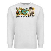 Oatmeal Heather peace love st. bernard Premium Sweatshirt - texasbilliewilder