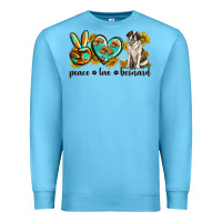 Ocean Blue peace love st. bernard Premium Sweatshirt - texasbilliewilder