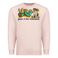 Pale Pink peace love st. bernard Premium Sweatshirt - texasbilliewilder