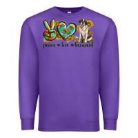 Purple peace love st. bernard Premium Sweatshirt - texasbilliewilder