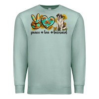 Seafoam peace love st. bernard Premium Sweatshirt - texasbilliewilder