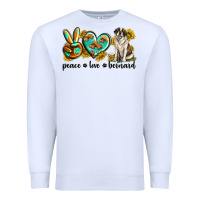 White peace love st. bernard Premium Sweatshirt - texasbilliewilder