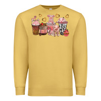 Antique Gold pigs coffee cups Premium Sweatshirt - texasbilliewilder