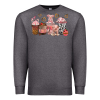 Charcoal Heather pigs coffee cups Premium Sweatshirt - texasbilliewilder