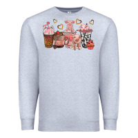 Heather Grey pigs coffee cups Premium Sweatshirt - texasbilliewilder