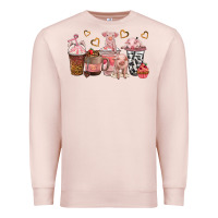 Pale Pink pigs coffee cups Premium Sweatshirt - texasbilliewilder