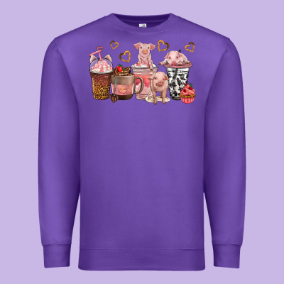 Premium Sweatshirt pigs coffee cups