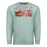 Seafoam pigs coffee cups Premium Sweatshirt - texasbilliewilder