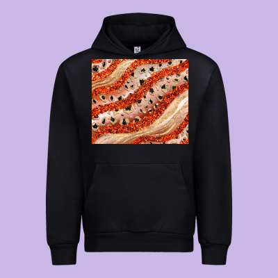 Orange Glitter Urban Hoodie Designed By Jahusdesignshop