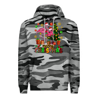 Slate Camo flamingo merry christmas Premium Hoodie - AdoDesignShop