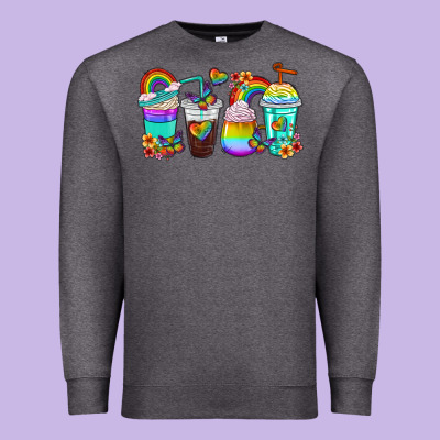 Premium Sweatshirt rainbow coffee cups