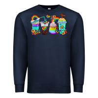 Navy rainbow coffee cups Premium Sweatshirt - texasbilliewilder