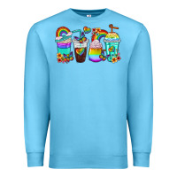Ocean Blue rainbow coffee cups Premium Sweatshirt - texasbilliewilder