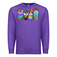 Purple rainbow coffee cups Premium Sweatshirt - texasbilliewilder