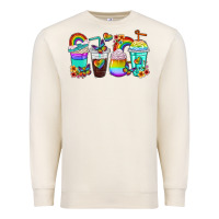 Sandshell rainbow coffee cups Premium Sweatshirt - texasbilliewilder