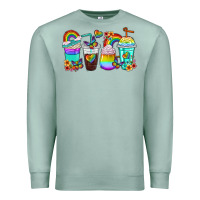 Seafoam rainbow coffee cups Premium Sweatshirt - texasbilliewilder