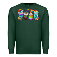 Sports Green rainbow coffee cups Premium Sweatshirt - texasbilliewilder