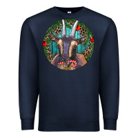 Navy Dark Goat Christmas Premium Sweatshirt - RanaPortraitStore