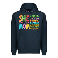 Navy she is mom Premium Hoodie - JahusDesignShop