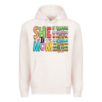 Pale Pink she is mom Premium Hoodie - JahusDesignShop