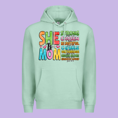She Is Mom Premium Hoodie Designed By Jahusdesignshop