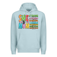 Blue Mist she is mom Premium Hoodie - JahusDesignShop