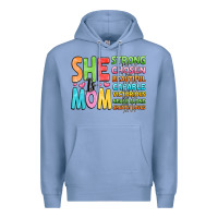 Colony Blue she is mom Premium Hoodie - JahusDesignShop