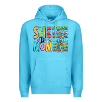 Ocean Blue she is mom Premium Hoodie - JahusDesignShop